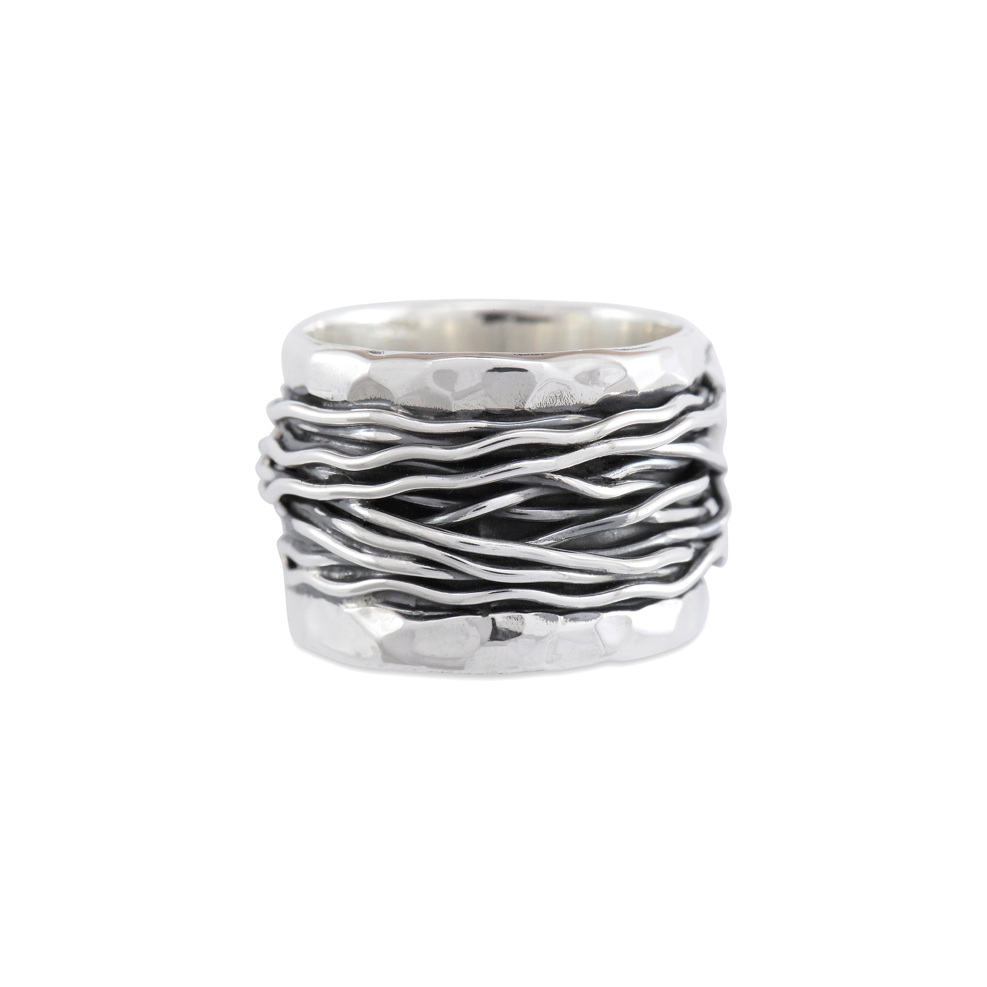 Silver Wire Ring with Rim