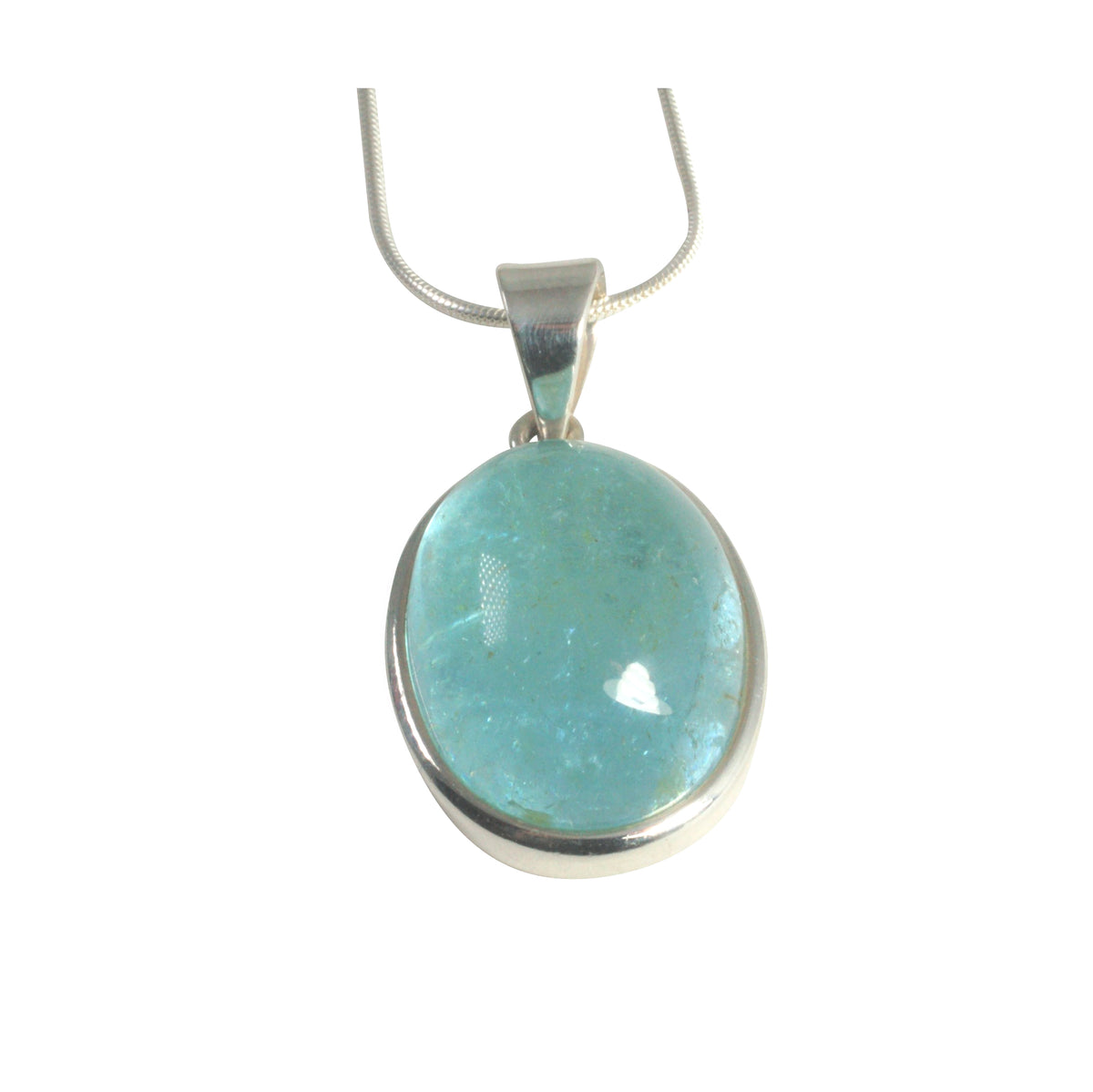 Blue Topaz silver pendant