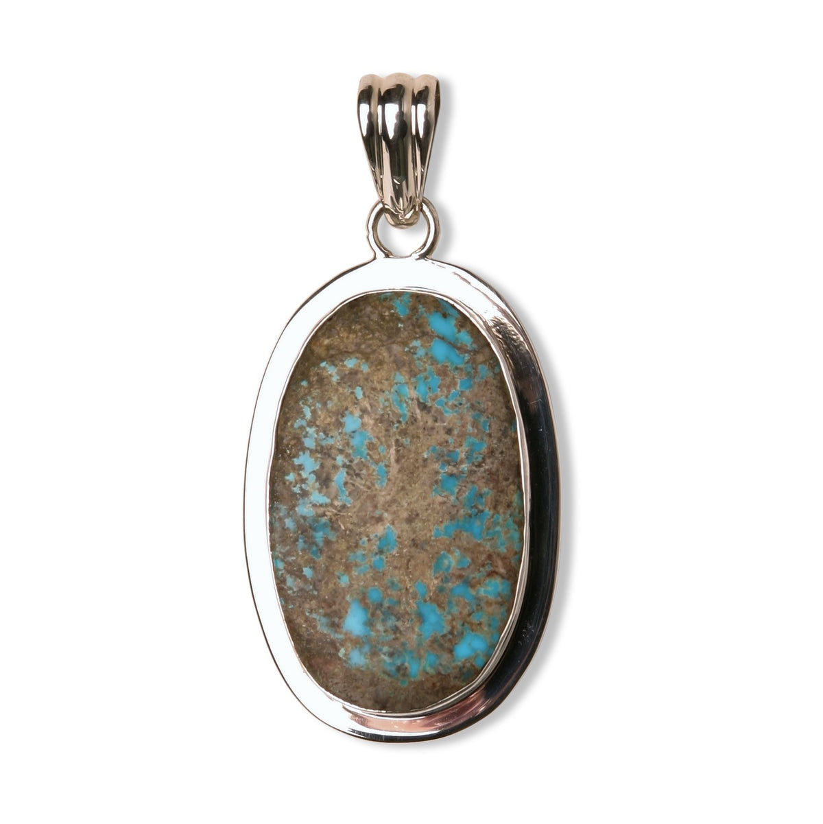 Turquoise Matrix Oval Pendant