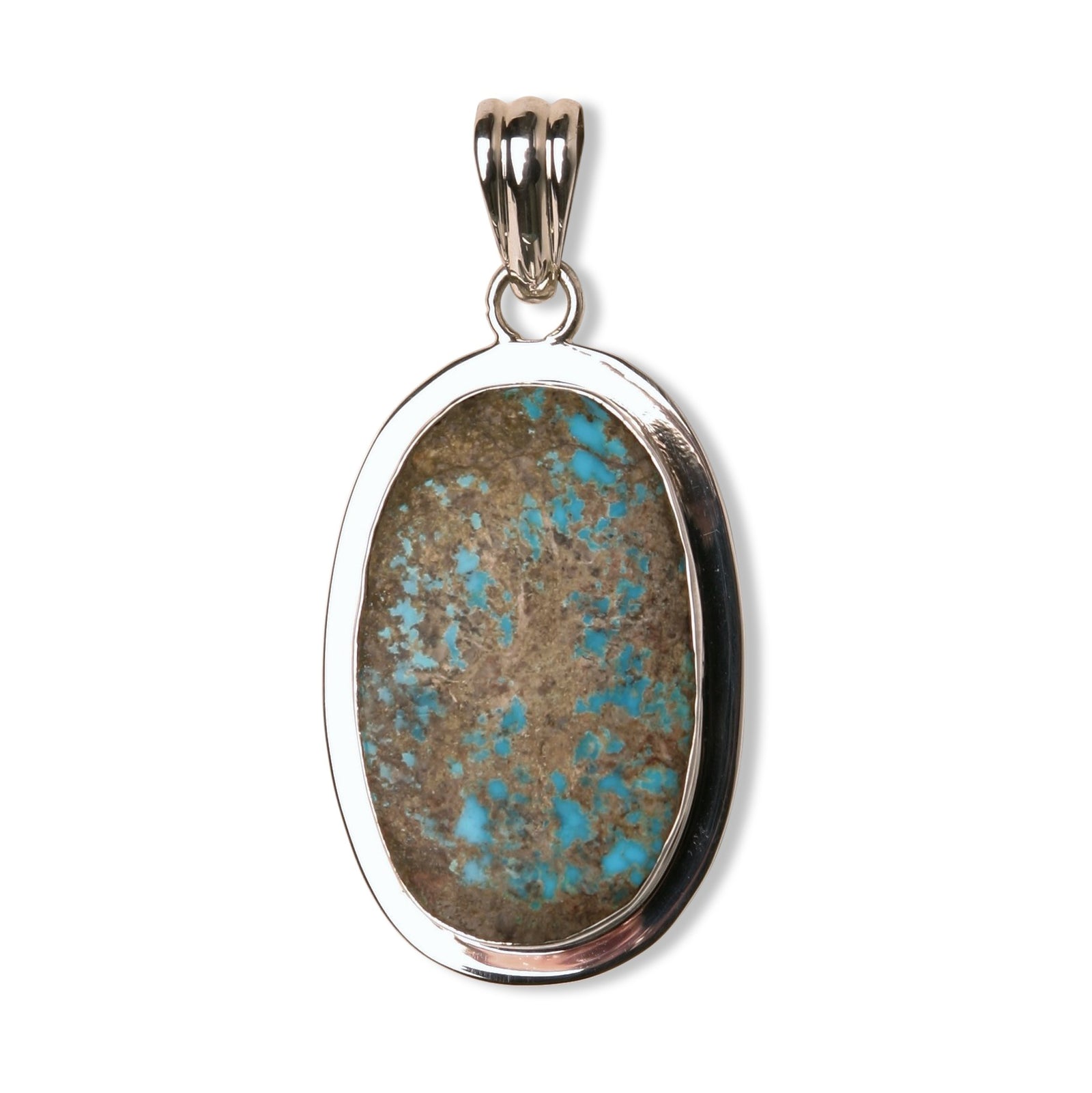 Turquoise Matrix Oval Pendant