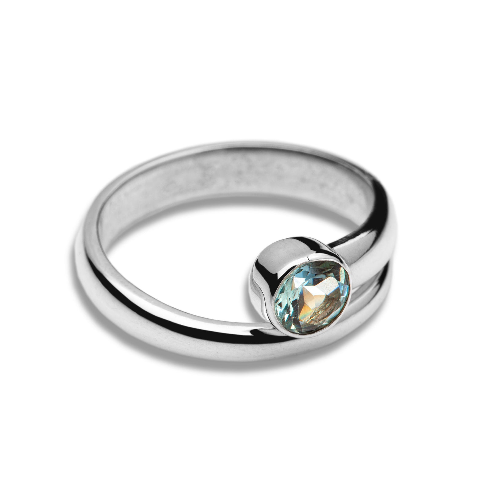 Blue Topaz swirl ring