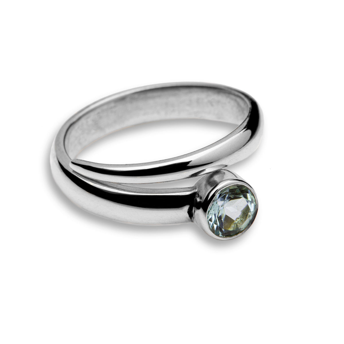 Blue Topaz swirl ring