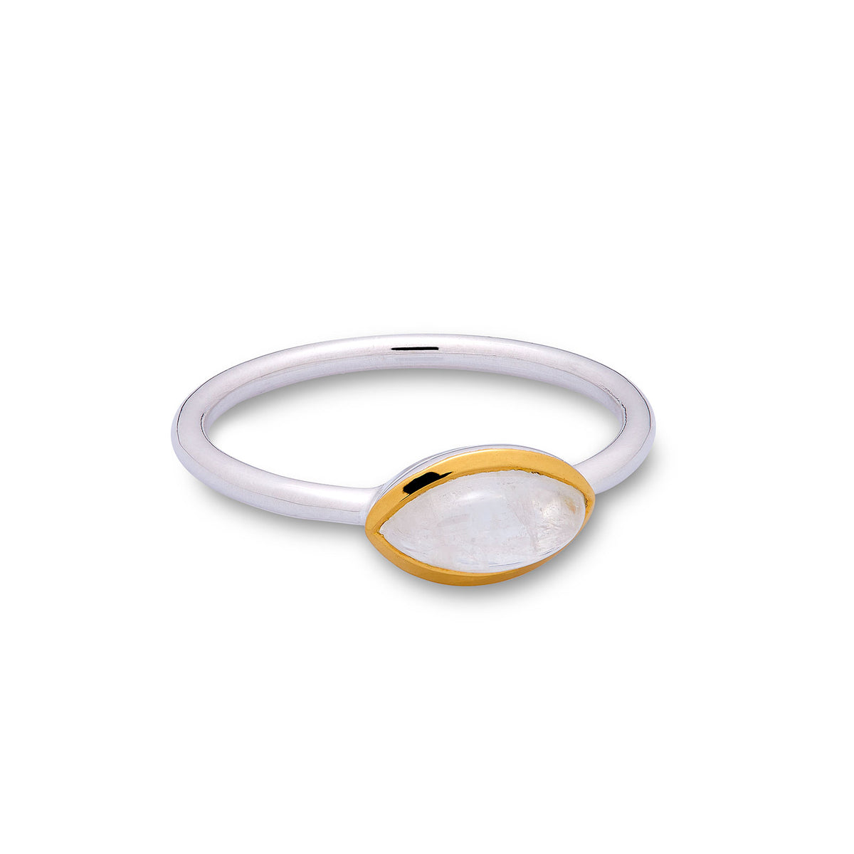 Rainbow Moonstone Ring (thin band)