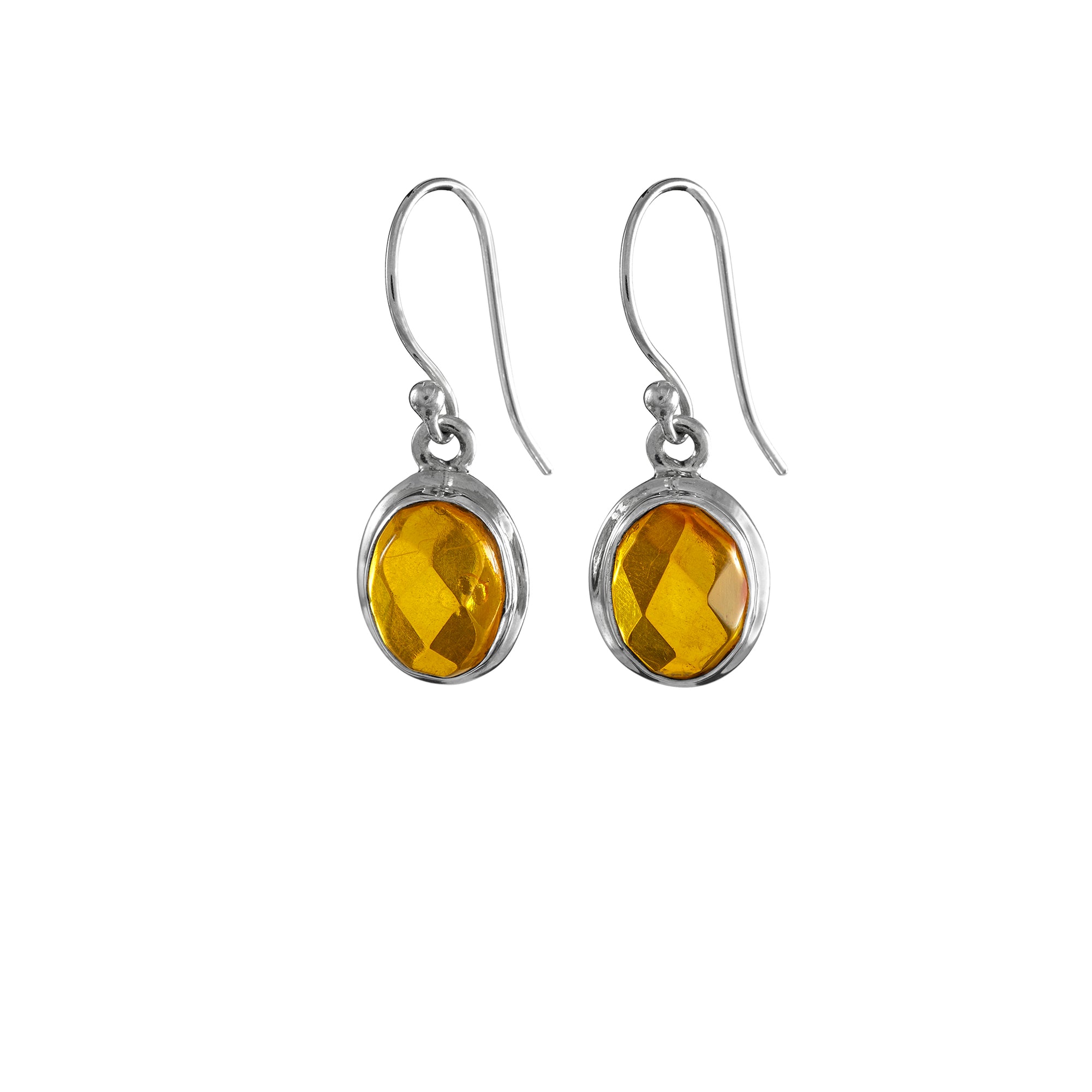 Facetted amber earrings