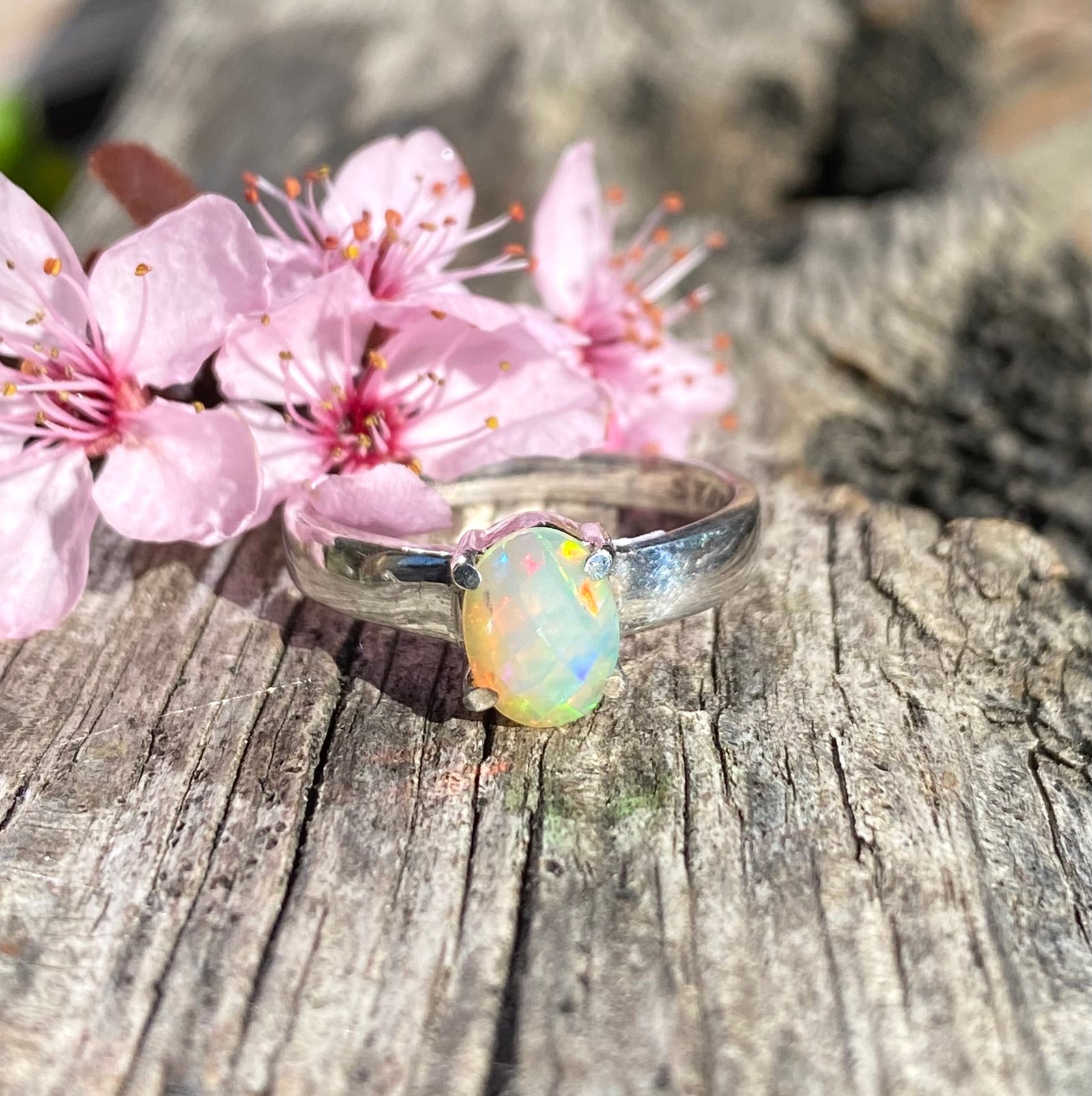 Ethiopian opal ring
