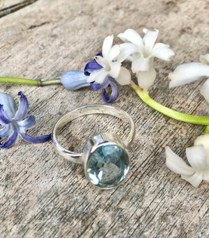 Blue topaz ring medium