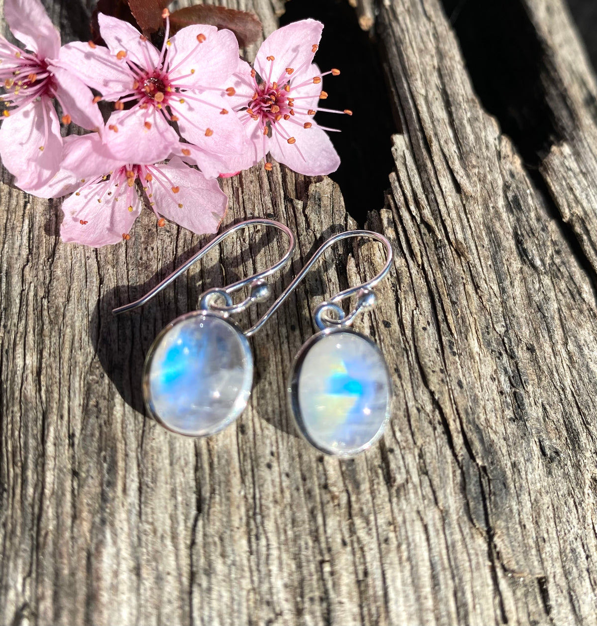 Rainbow Moonstone Earrings (small)