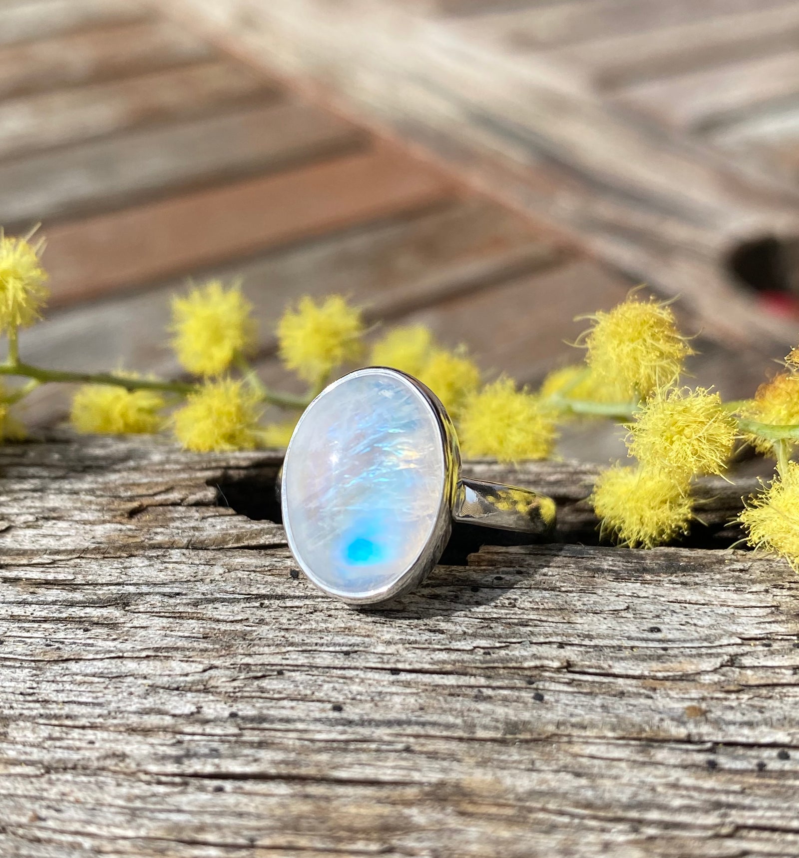 Rainbow Moonstone Ring (medium)