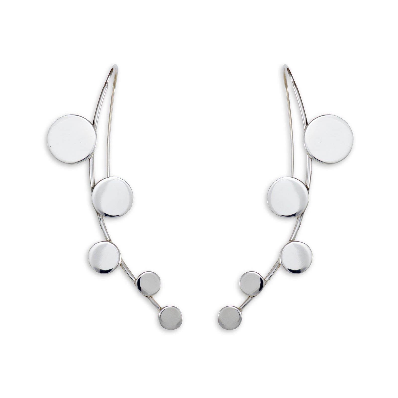 Multi Disc Sterling Silver Earrings