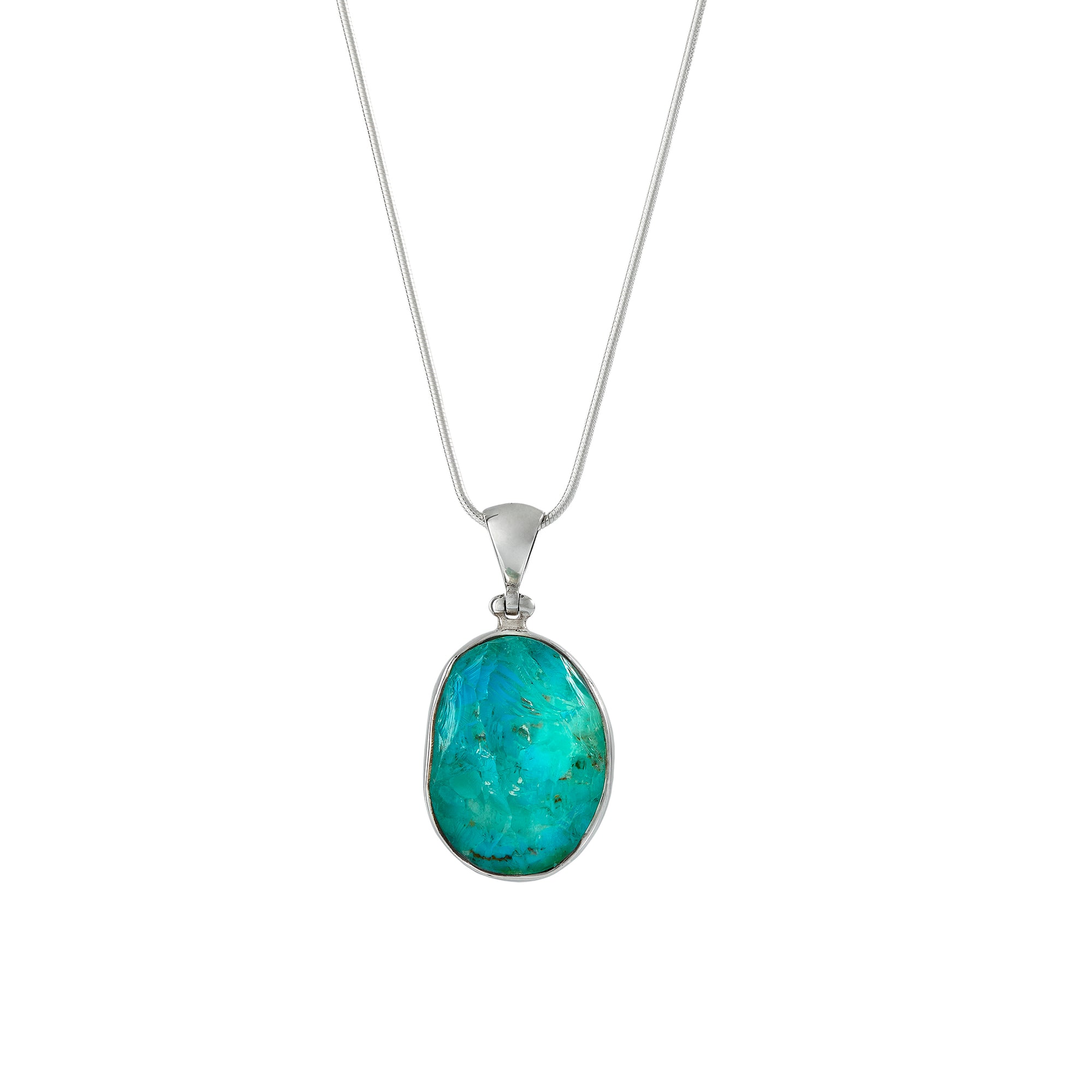 Blue Turquoise with Quartz overlay Pendant