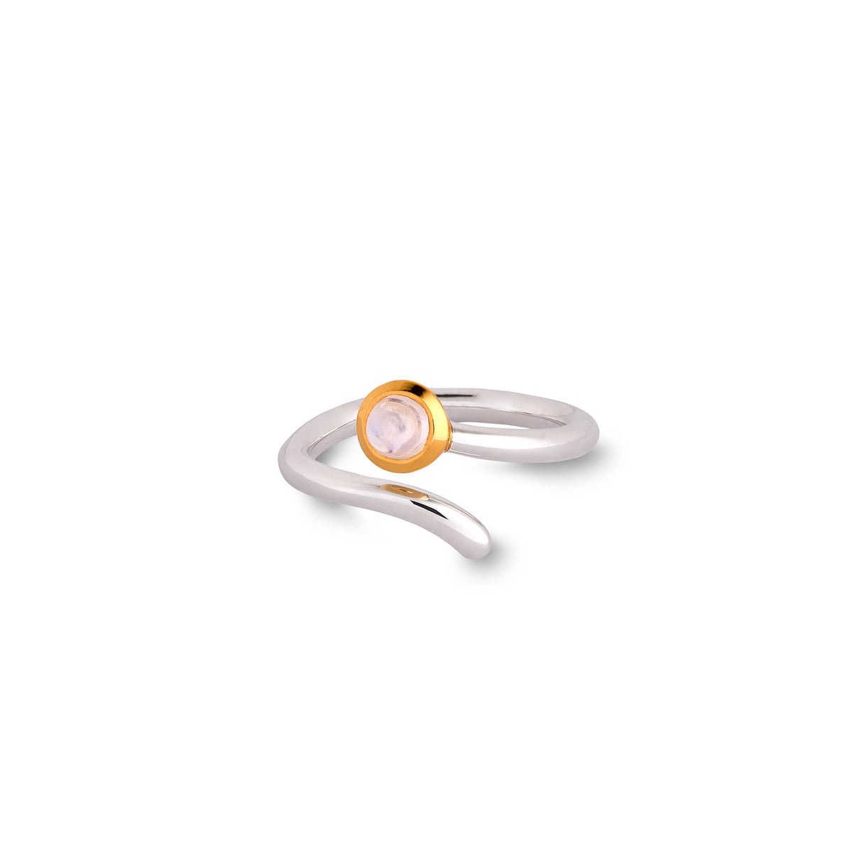 Rainbow Moonstone Swirl Ring