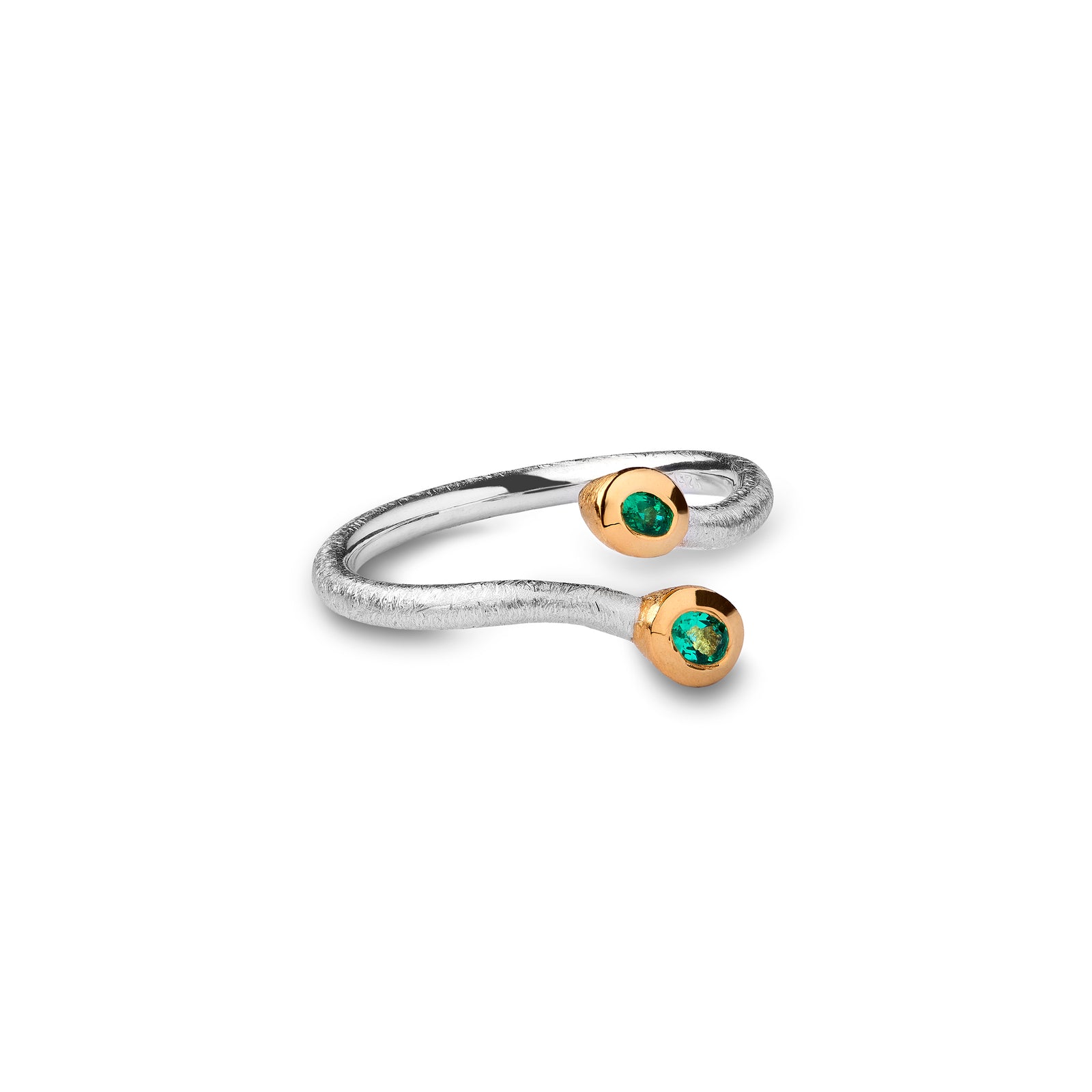 Emerald two stone ring