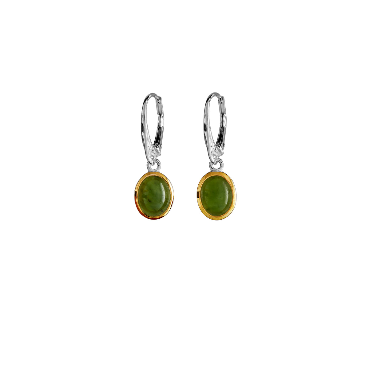Jade Earrings with gold vermeil