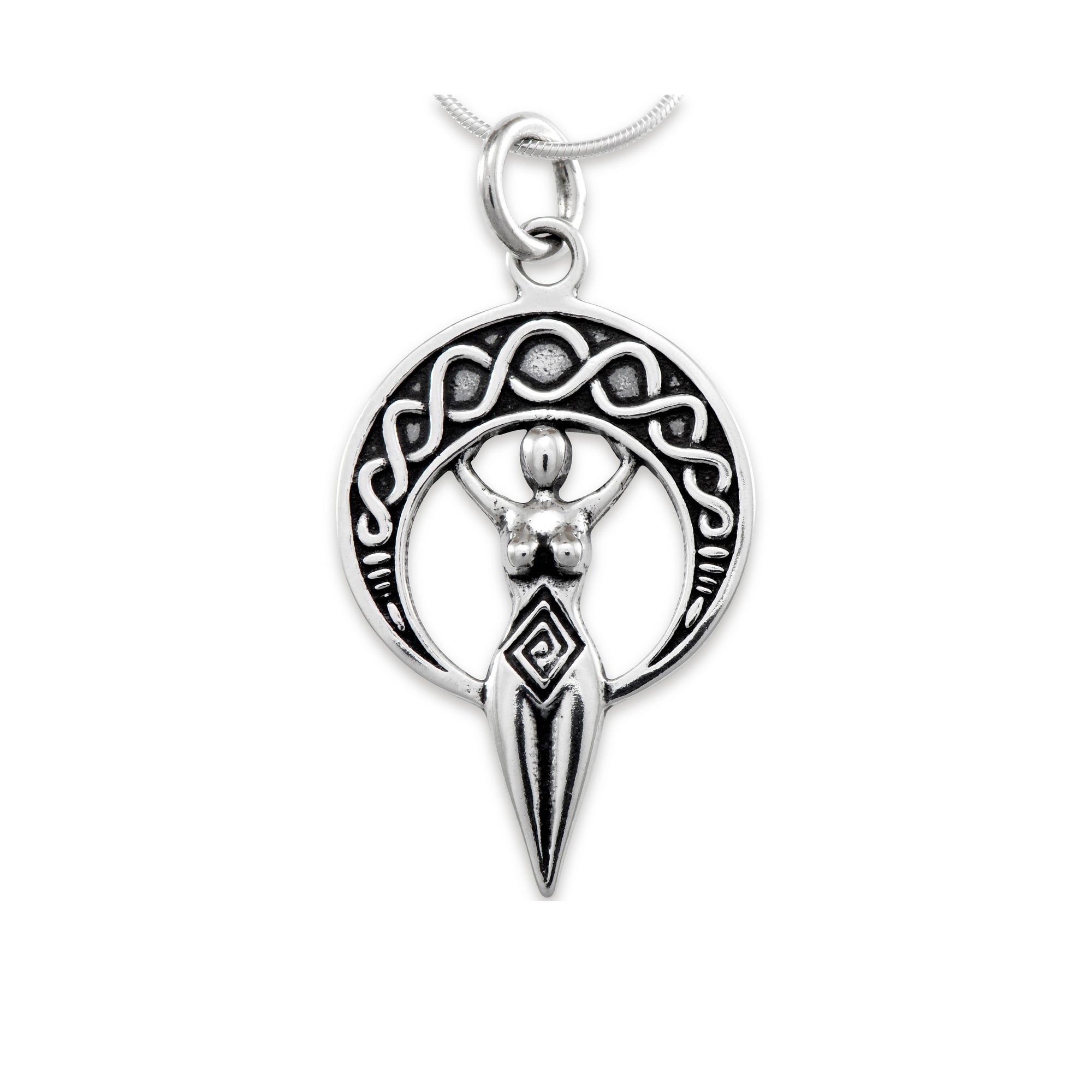 Celtic Silver Goddess Pendant