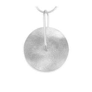 Brushed Silver Disc Pendant