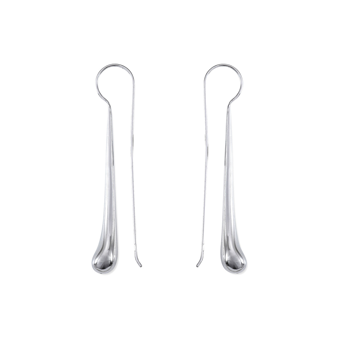 Long Teardrop silver Earrings