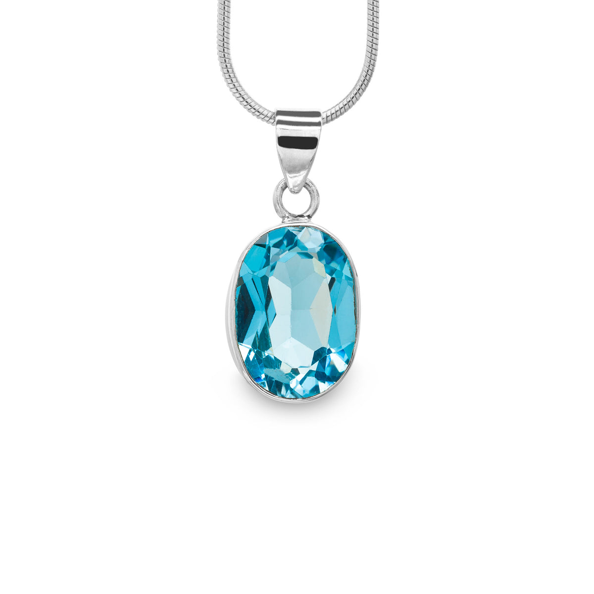 Blue Topaz Pendant (facetted)