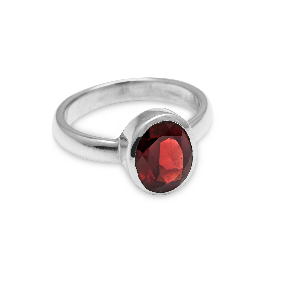 Facetted Garnet Ring