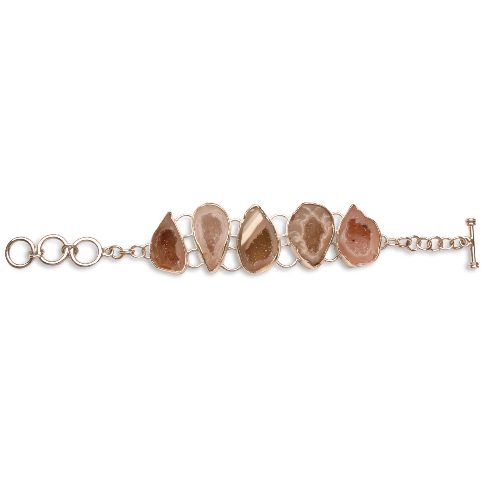 Geode Agate & Silver Bracelet