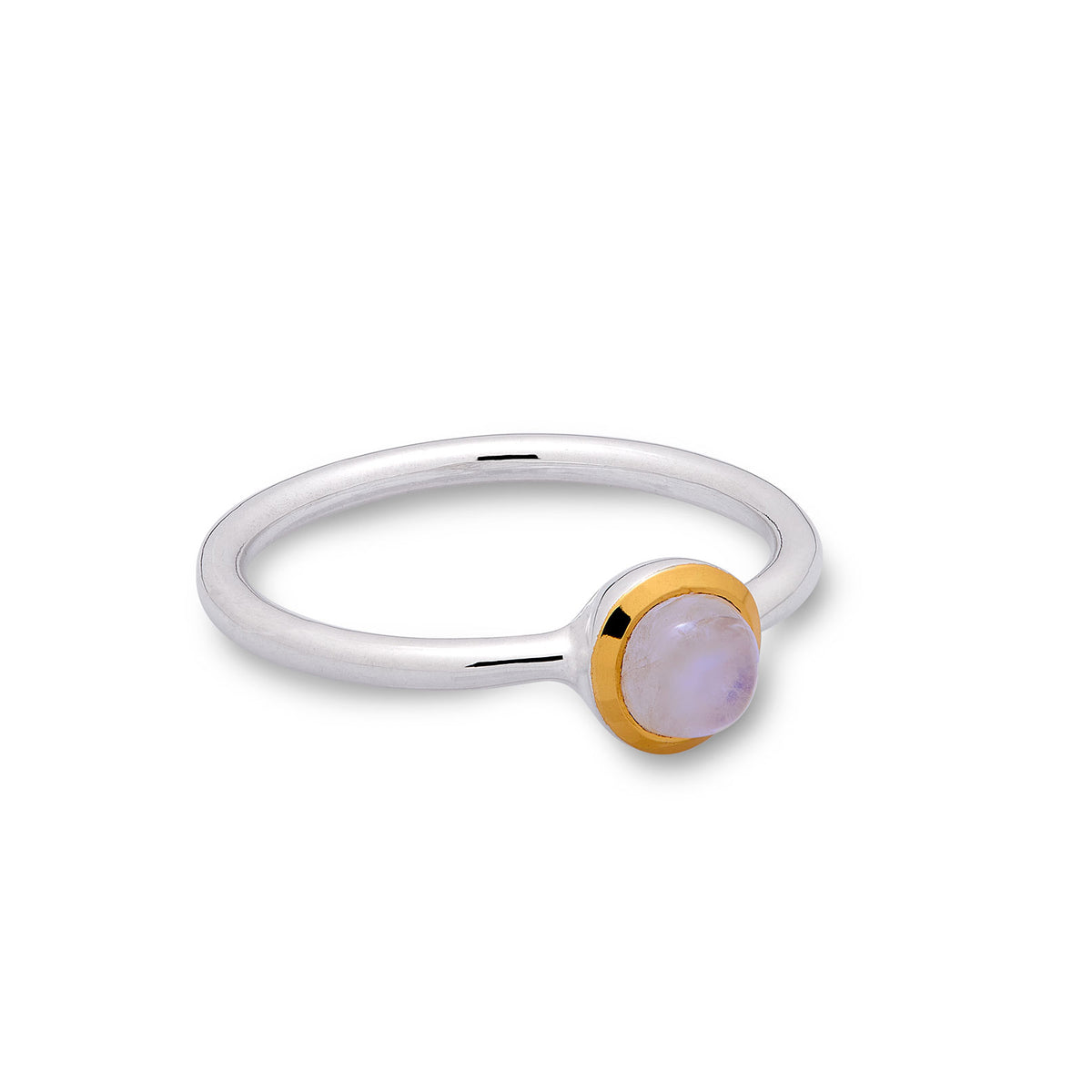 Rainbow Moonstone ring (thin band)