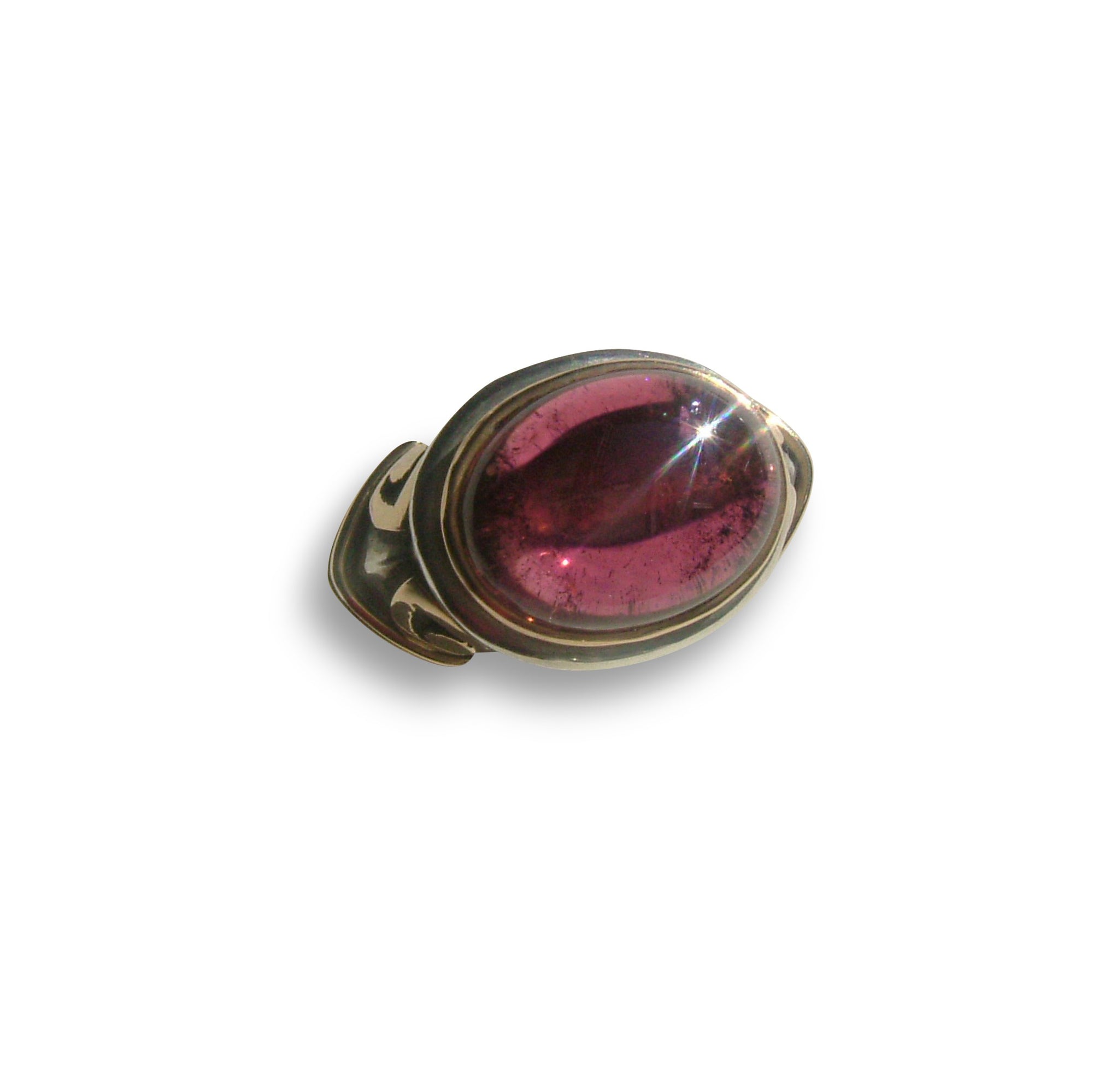 Pink Tourmaline Gold & silver ring.
