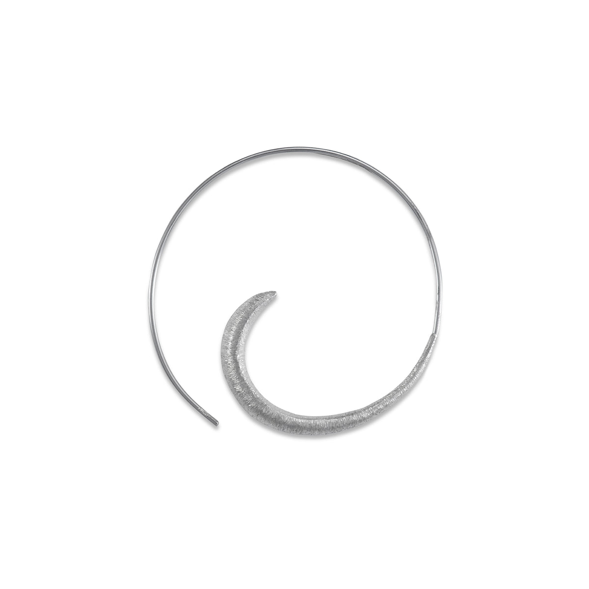 Small brushed  silver spiral Earrings