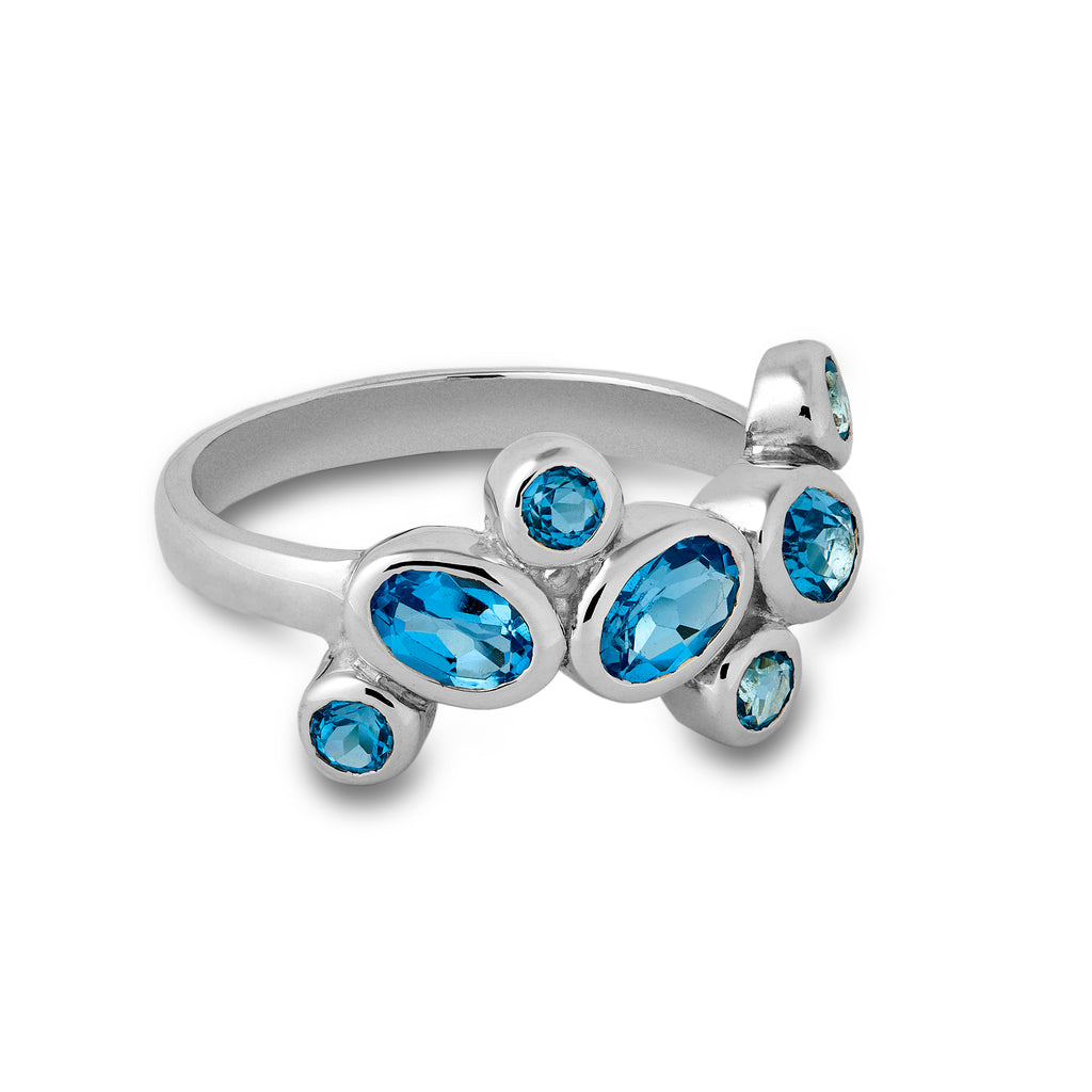 Blue Topaz ring New Moon