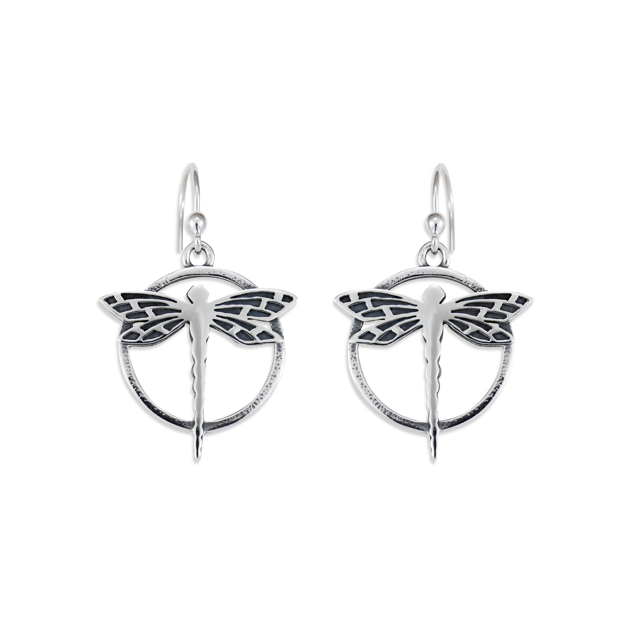 Dragonfly silver earrings