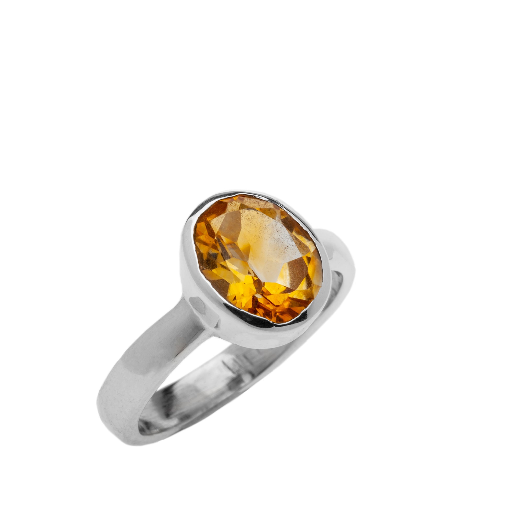 Facetted Citrine Ring