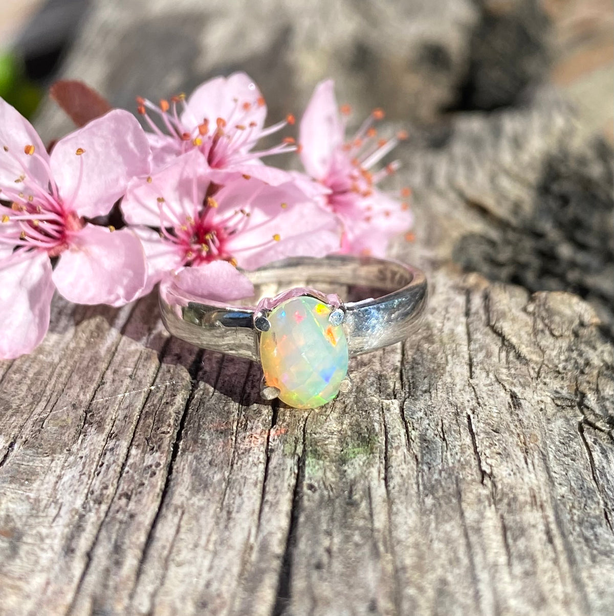 Ethiopian opal ring
