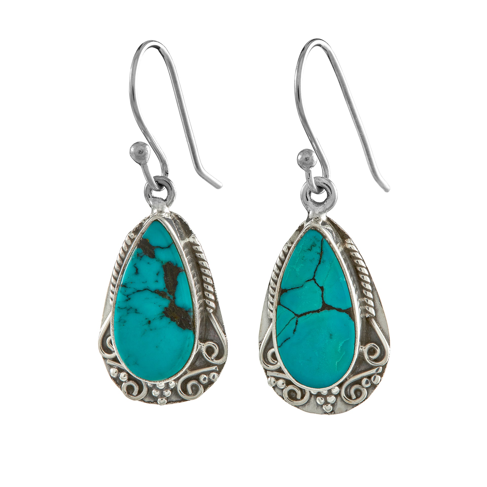 Decorated Turquoise earrings