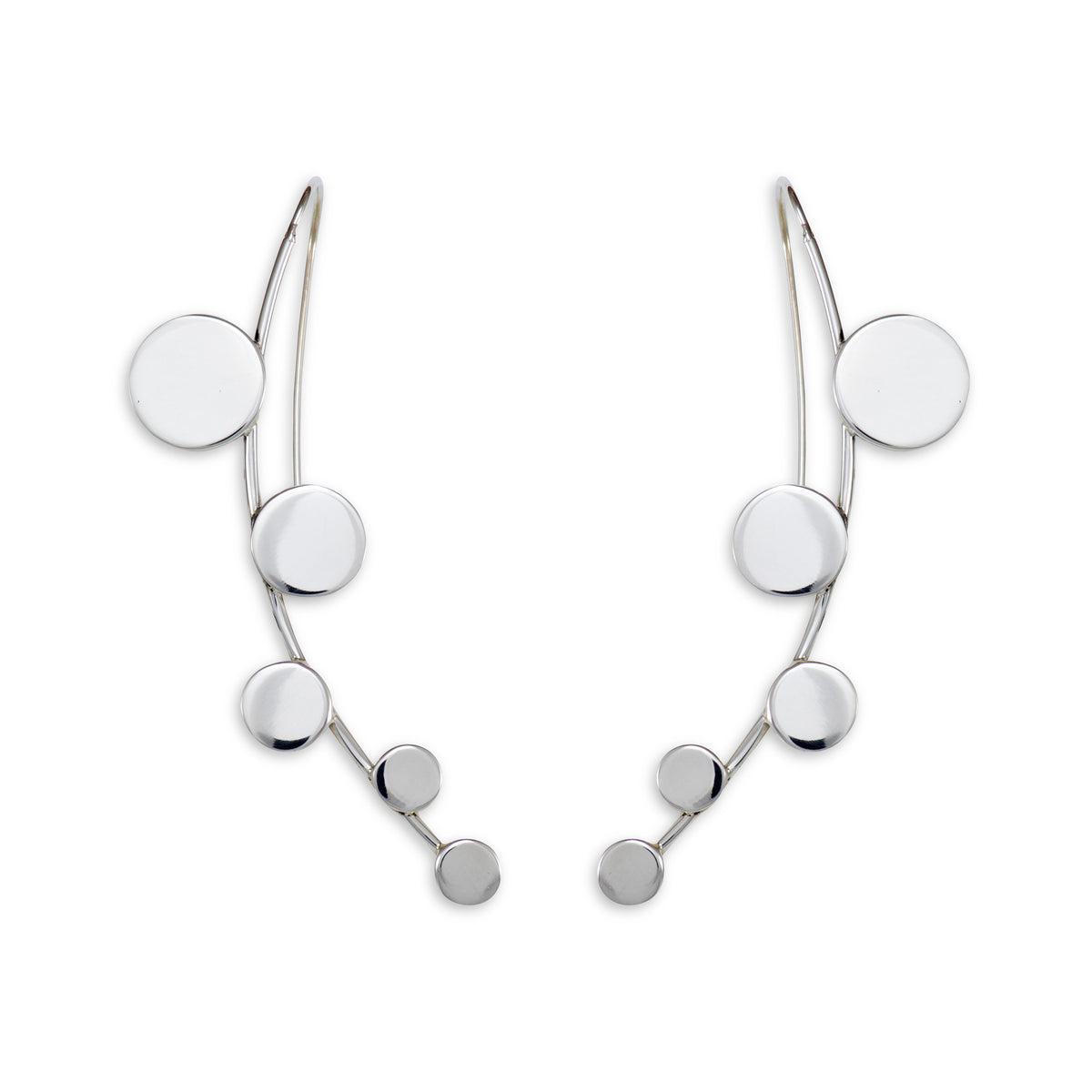 Multi Disc Sterling Silver Earrings