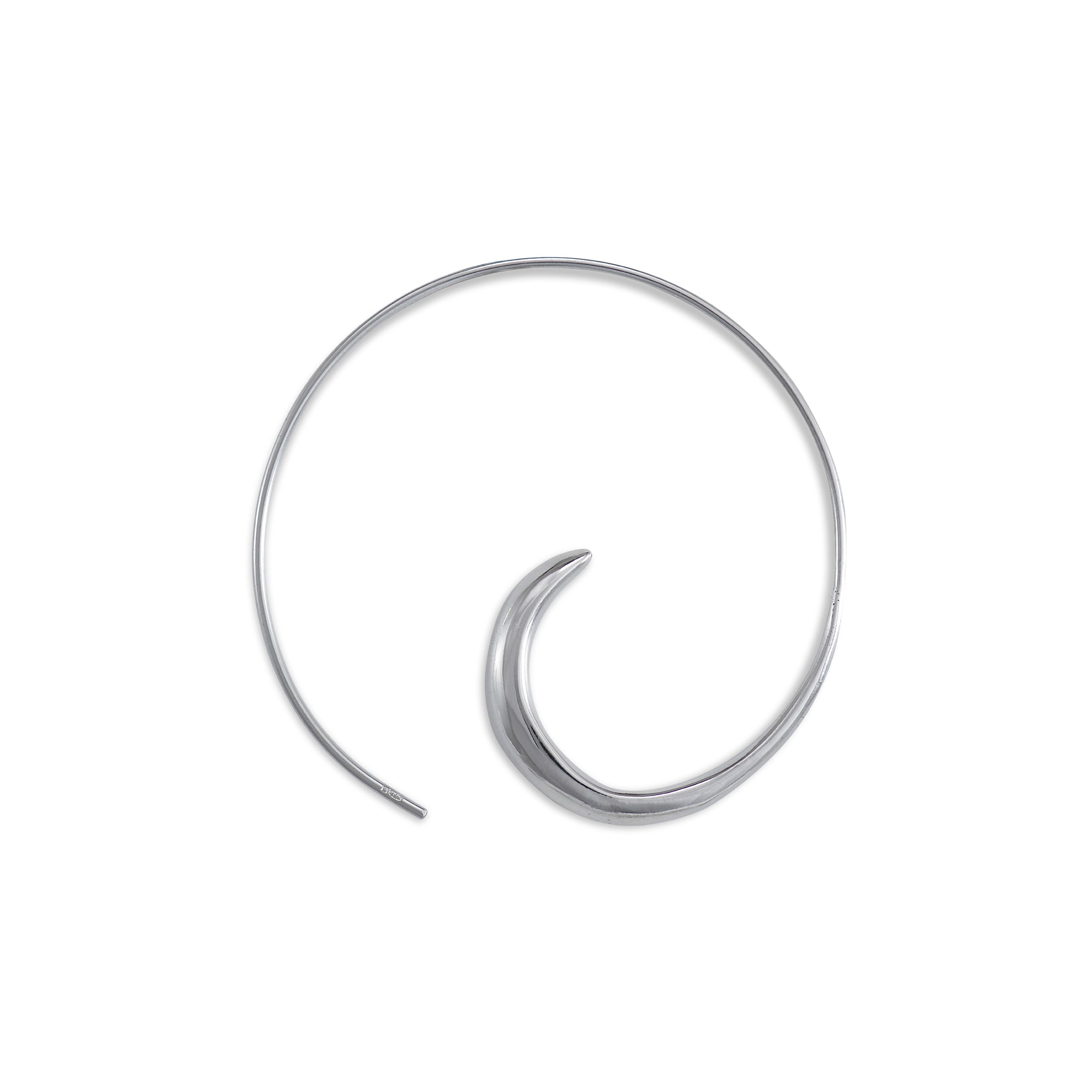 Small Plain Silver Spiral Earrings